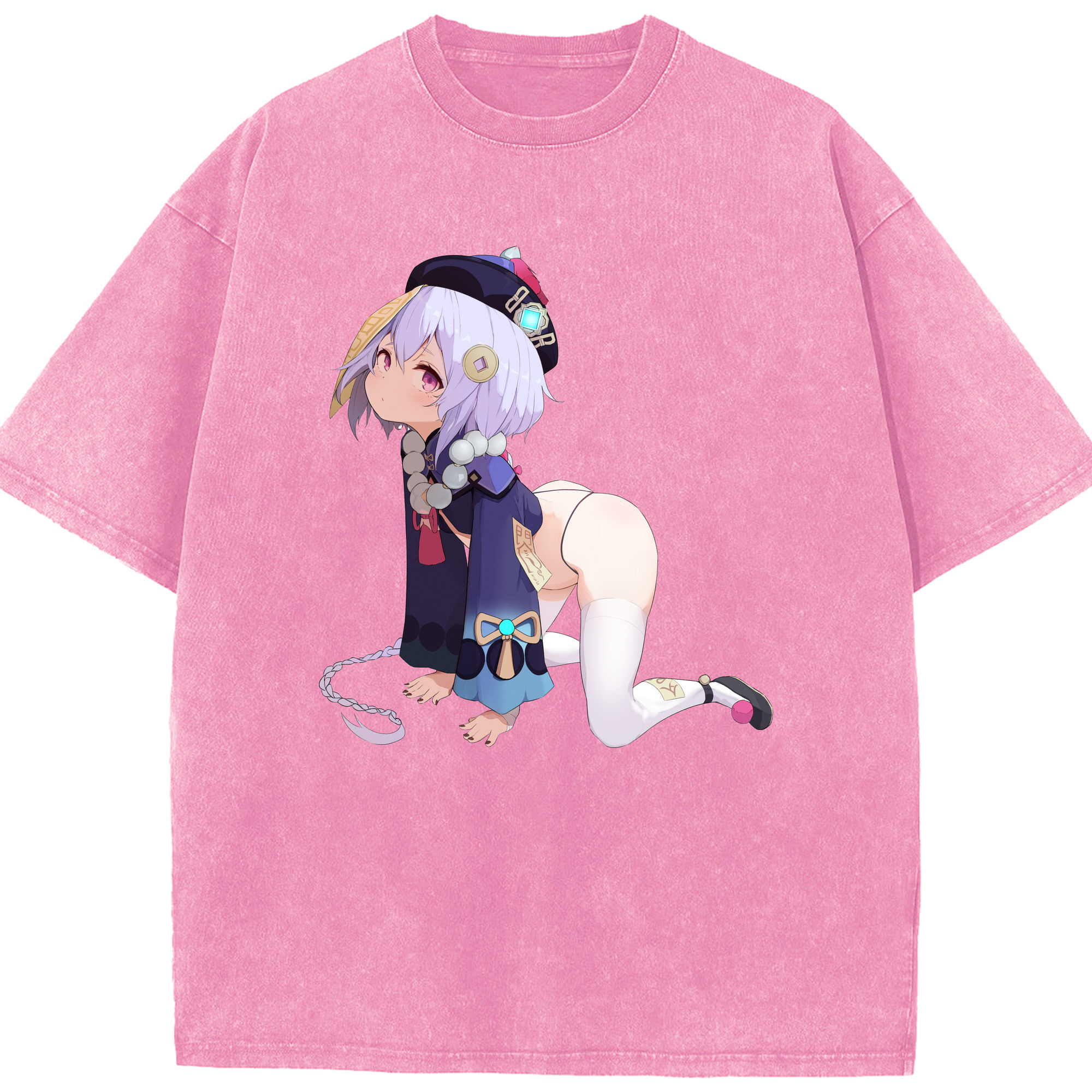 げんし神 七七 なな  genshin Nana 綿100% ヴィンテージ風 半袖Tシャツ（フロントプリント）
